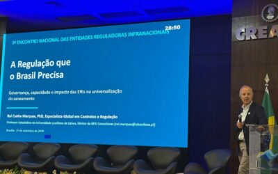 Prof. Rui Cunha Marques, Diretor da RPG, profere discurso principal no 3.º Encontro Nacional das Entidades Reguladoras Infranacionais do Brasil